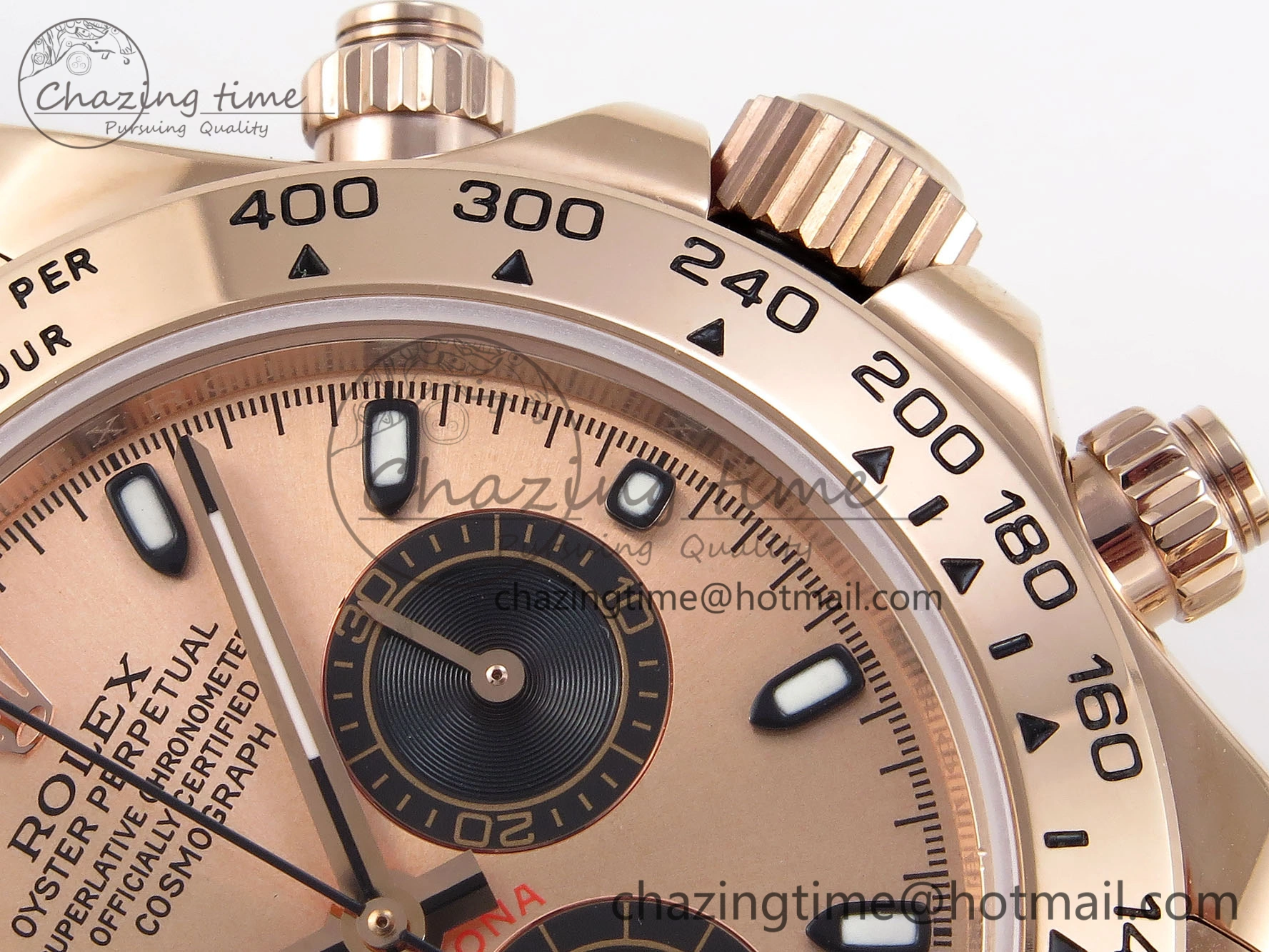 DAYTONA 116505 RG OMF BEST EDITION RG BLACK DIAL ON RG BRACELET A7750 (SLIM MOVEMENT)