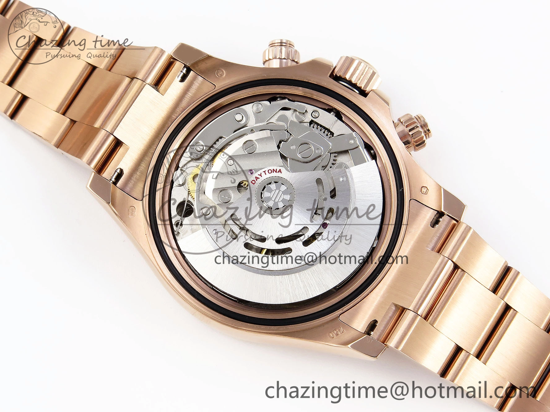 DAYTONA 116505 RG OMF BEST EDITION WHITE DIAL ON RG BRACELET A7750 (SLIM MOVEMENT)