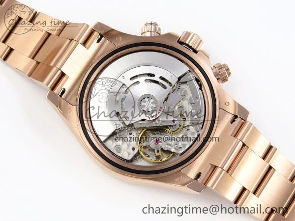 DAYTONA 116505 RG OMF BEST EDITION WHITE DIAL ON RG BRACELET A7750 (SLIM MOVEMENT)
