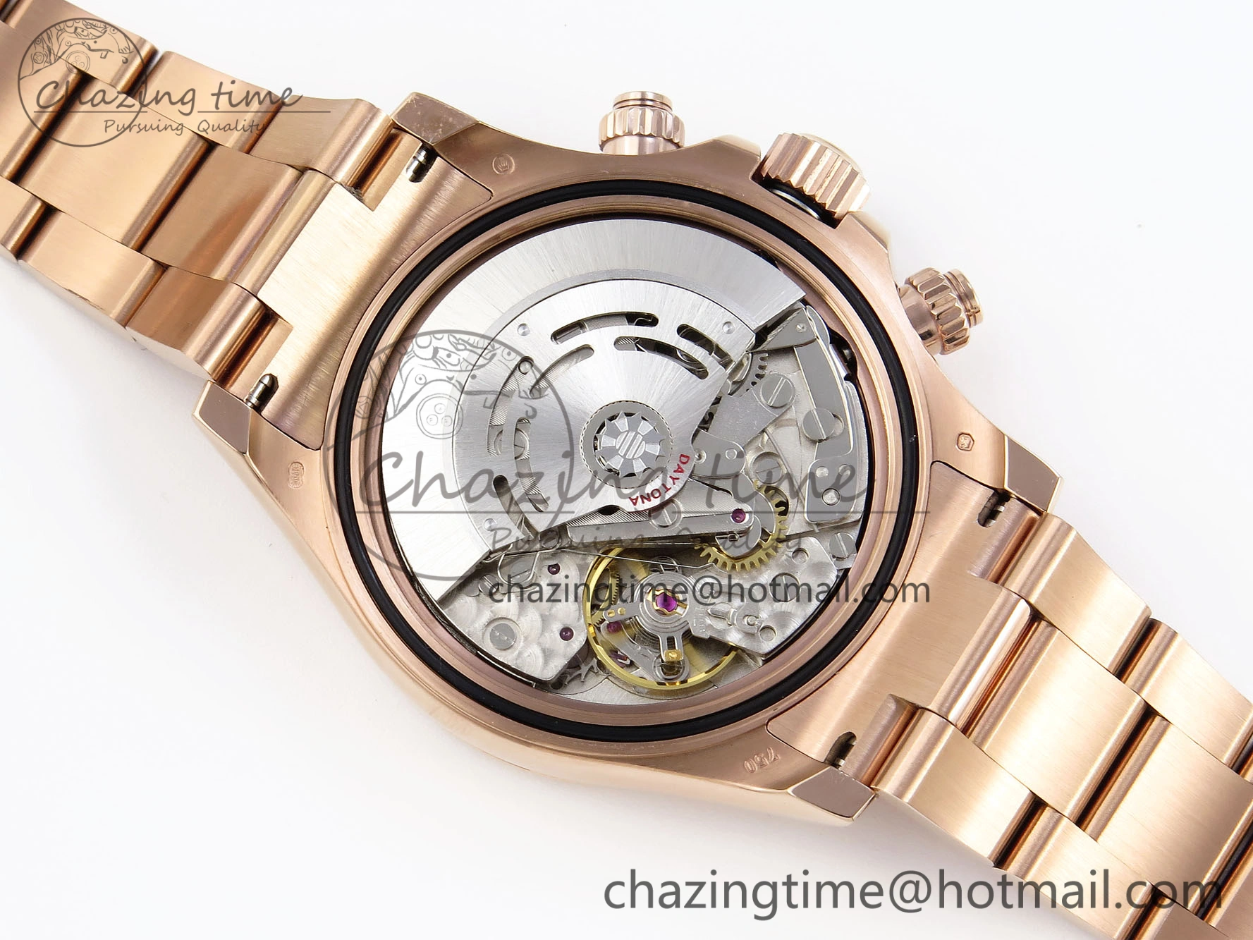 DAYTONA 116505 RG OMF BEST EDITION WHITE DIAL ON RG BRACELET A7750 (SLIM MOVEMENT)