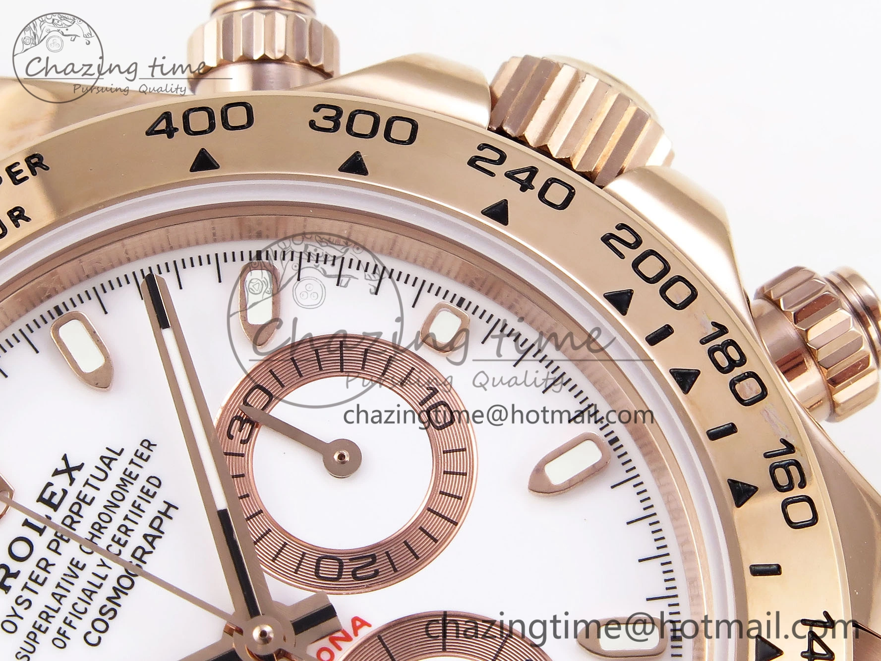 DAYTONA 116505 RG OMF BEST EDITION WHITE DIAL ON RG BRACELET A7750 (SLIM MOVEMENT)