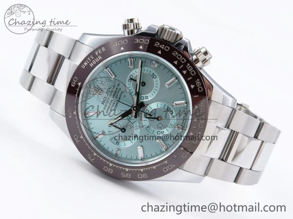 DAYTONA 116506 QF 1:1 BEST EDITION ICE BLUE DIAL CRYSTAL MARKERS ON SS BRACELET SH4130 V3 (GAIN WEIGHT)