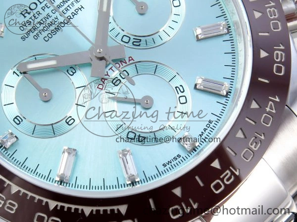 DAYTONA 116506 QF 1:1 BEST EDITION ICE BLUE DIAL CRYSTAL MARKERS ON SS BRACELET SH4130 V3 (GAIN WEIGHT)
