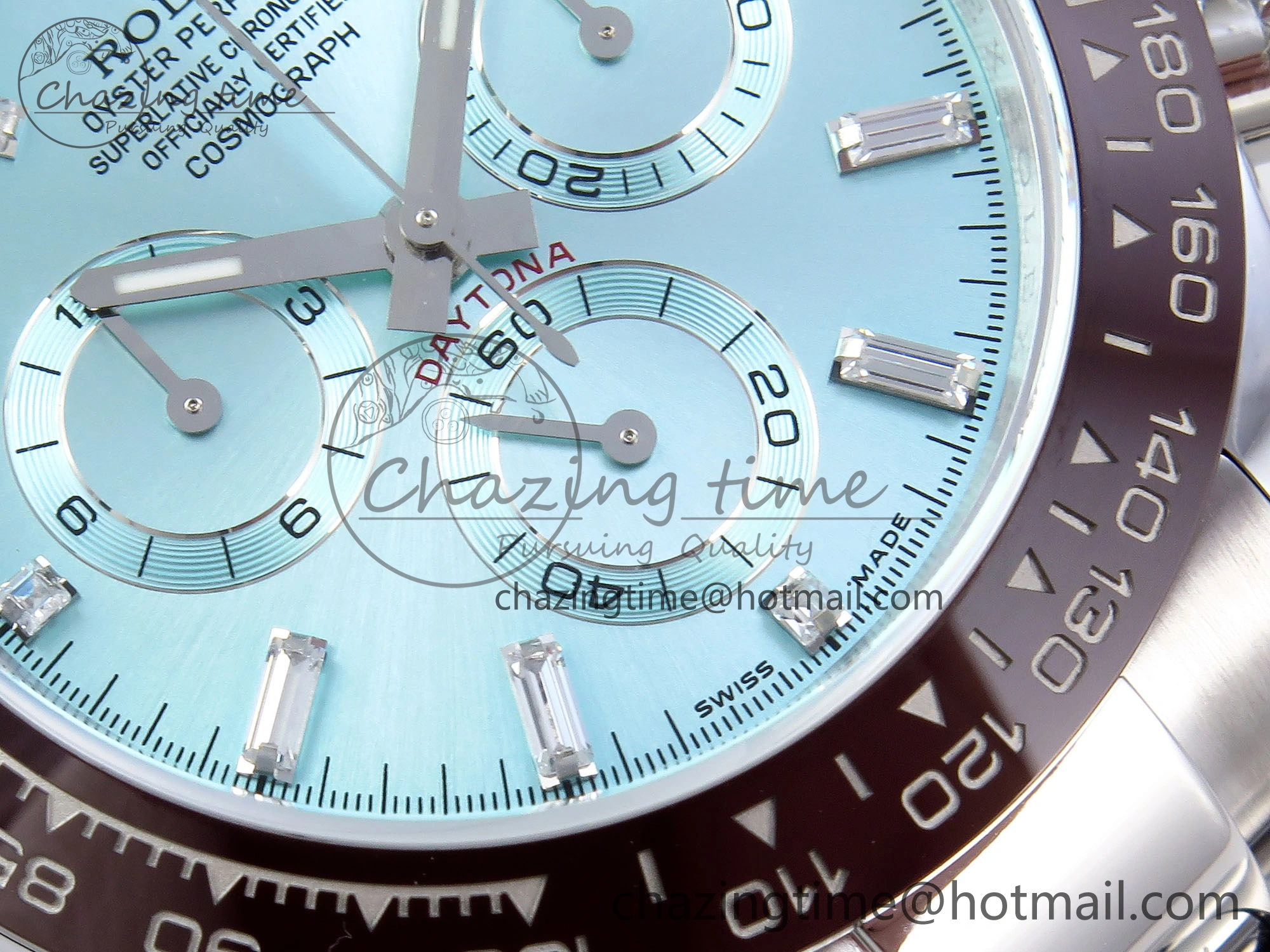 DAYTONA 116506 QF 1:1 BEST EDITION ICE BLUE DIAL CRYSTAL MARKERS ON SS BRACELET SH4130 V3 (GAIN WEIGHT)