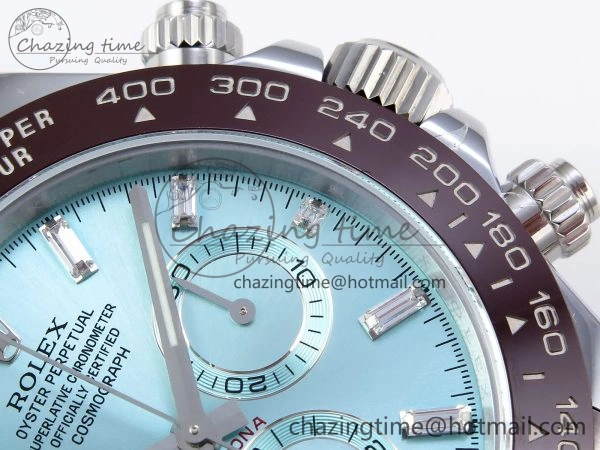 DAYTONA 116506 QF 1:1 BEST EDITION ICE BLUE DIAL CRYSTAL MARKERS ON SS BRACELET SH4130 V3 (GAIN WEIGHT)