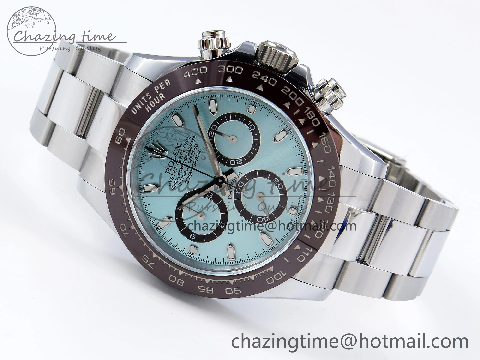 DAYTONA 116506 QF 1:1 BEST EDITION ICE BLUE DIAL LUME MARKERS ON SS BRACELET SH4130 V3 (GAIN WEIGHT)
