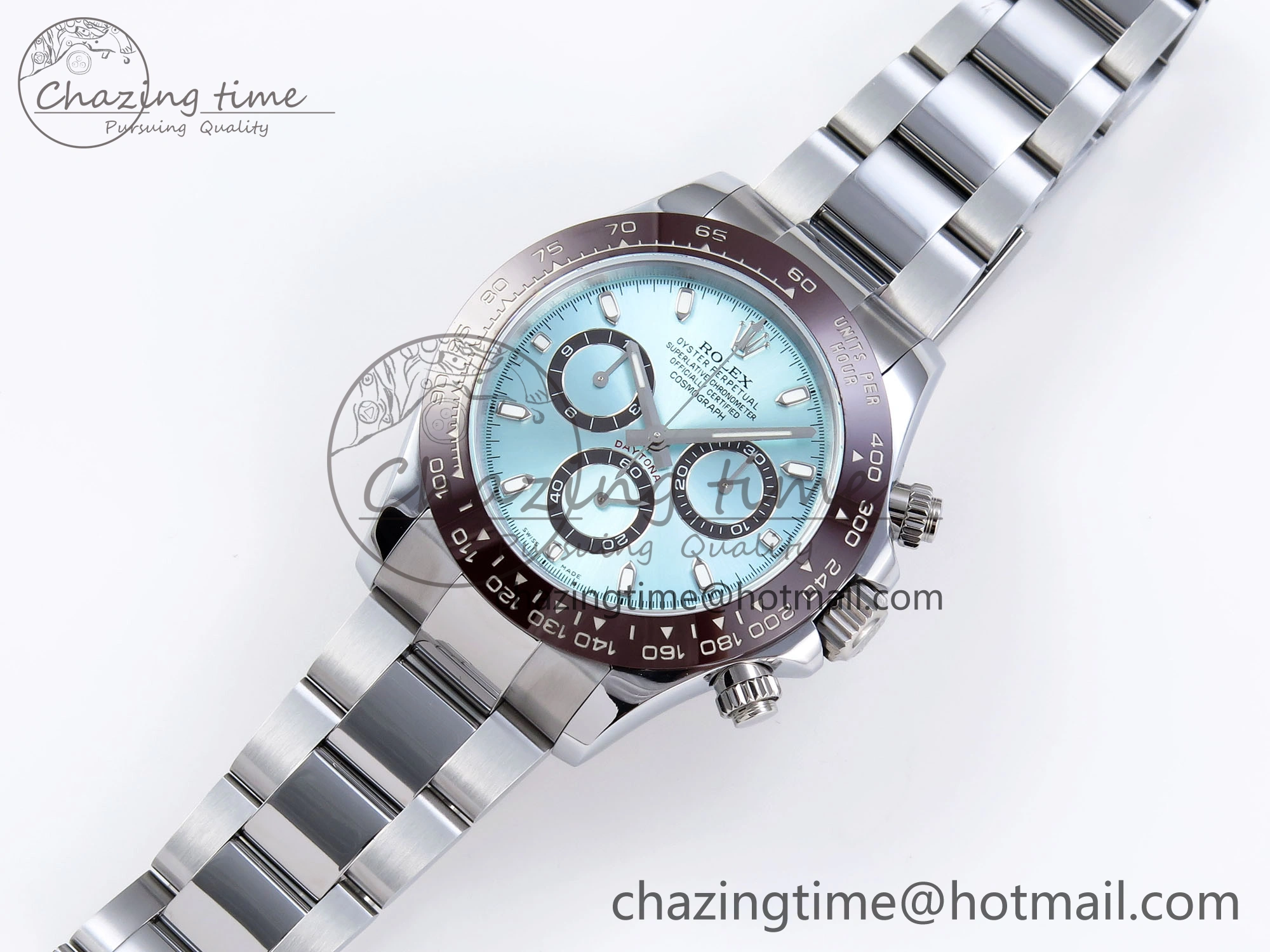 DAYTONA 116506 QF 1:1 BEST EDITION ICE BLUE DIAL LUME MARKERS ON SS BRACELET SH4130 V3 (GAIN WEIGHT)