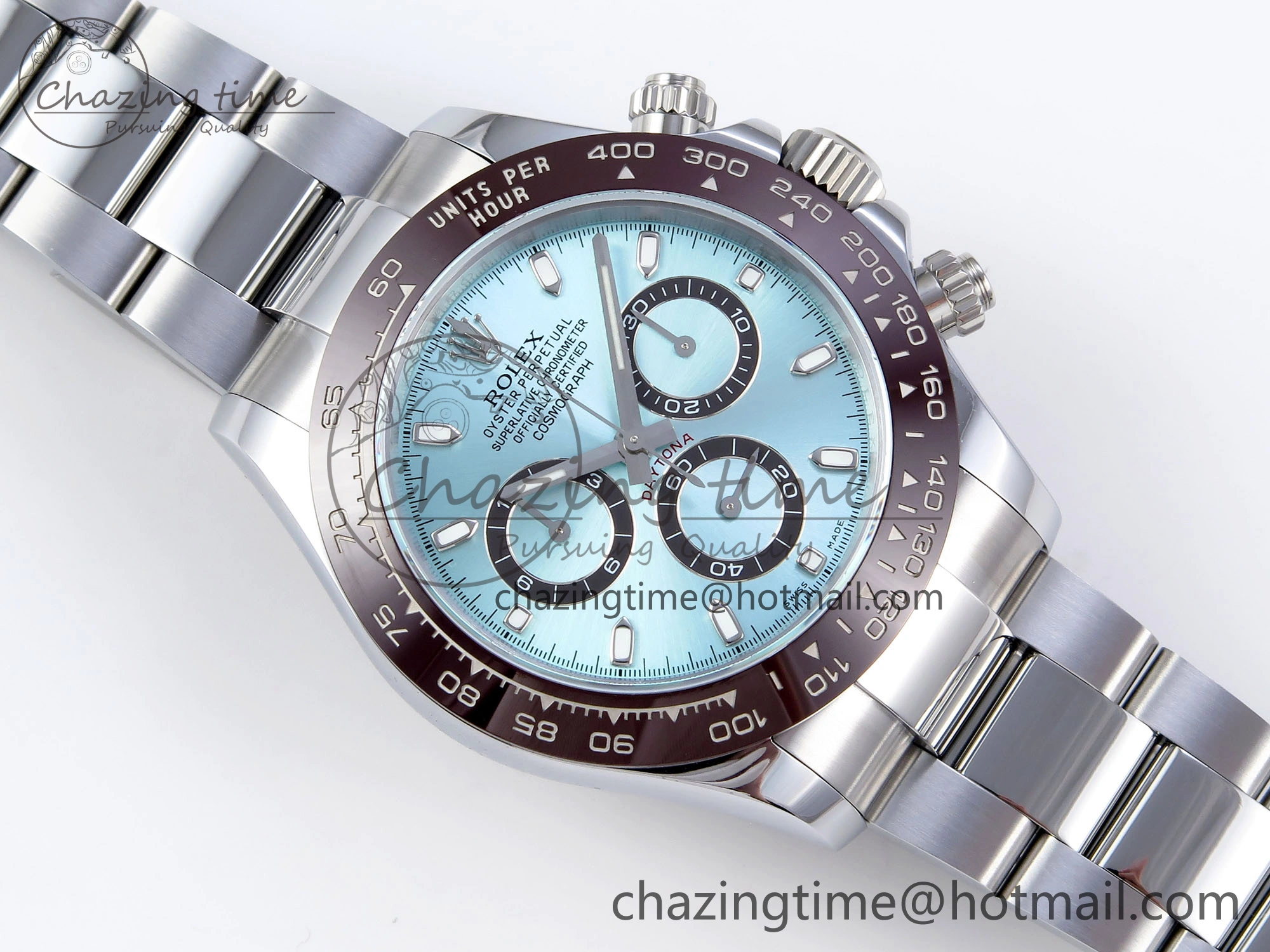 DAYTONA 116506 QF 1:1 BEST EDITION ICE BLUE DIAL LUME MARKERS ON SS BRACELET SH4130 V3 (GAIN WEIGHT)