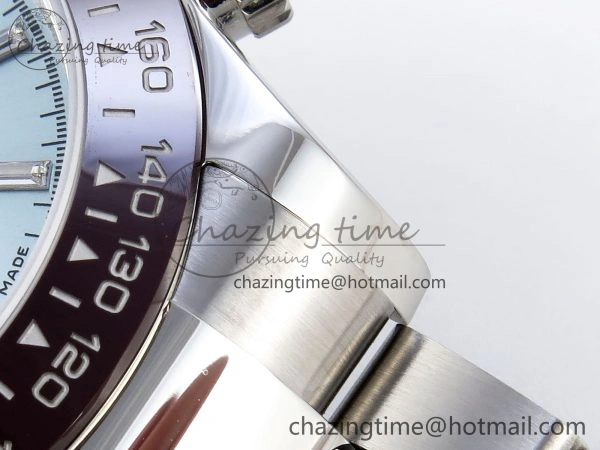 DAYTONA 116506 SS OMF BEST EDITION ICE BLUE CRYSTAL DIAL ON SS BRACELET A7750 (SLIM MOVEMENT)