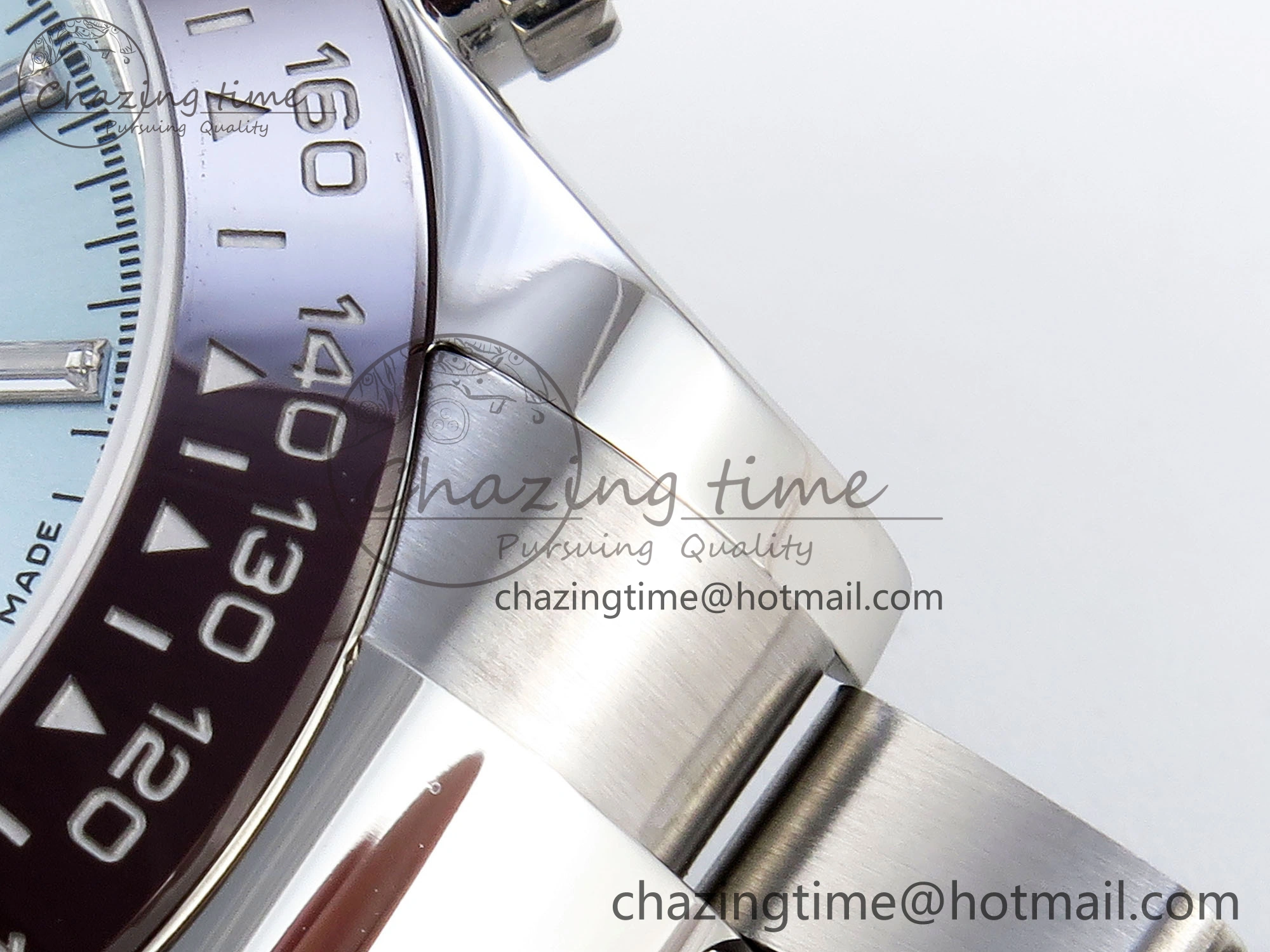 DAYTONA 116506 SS OMF BEST EDITION ICE BLUE CRYSTAL DIAL ON SS BRACELET A7750 (SLIM MOVEMENT)