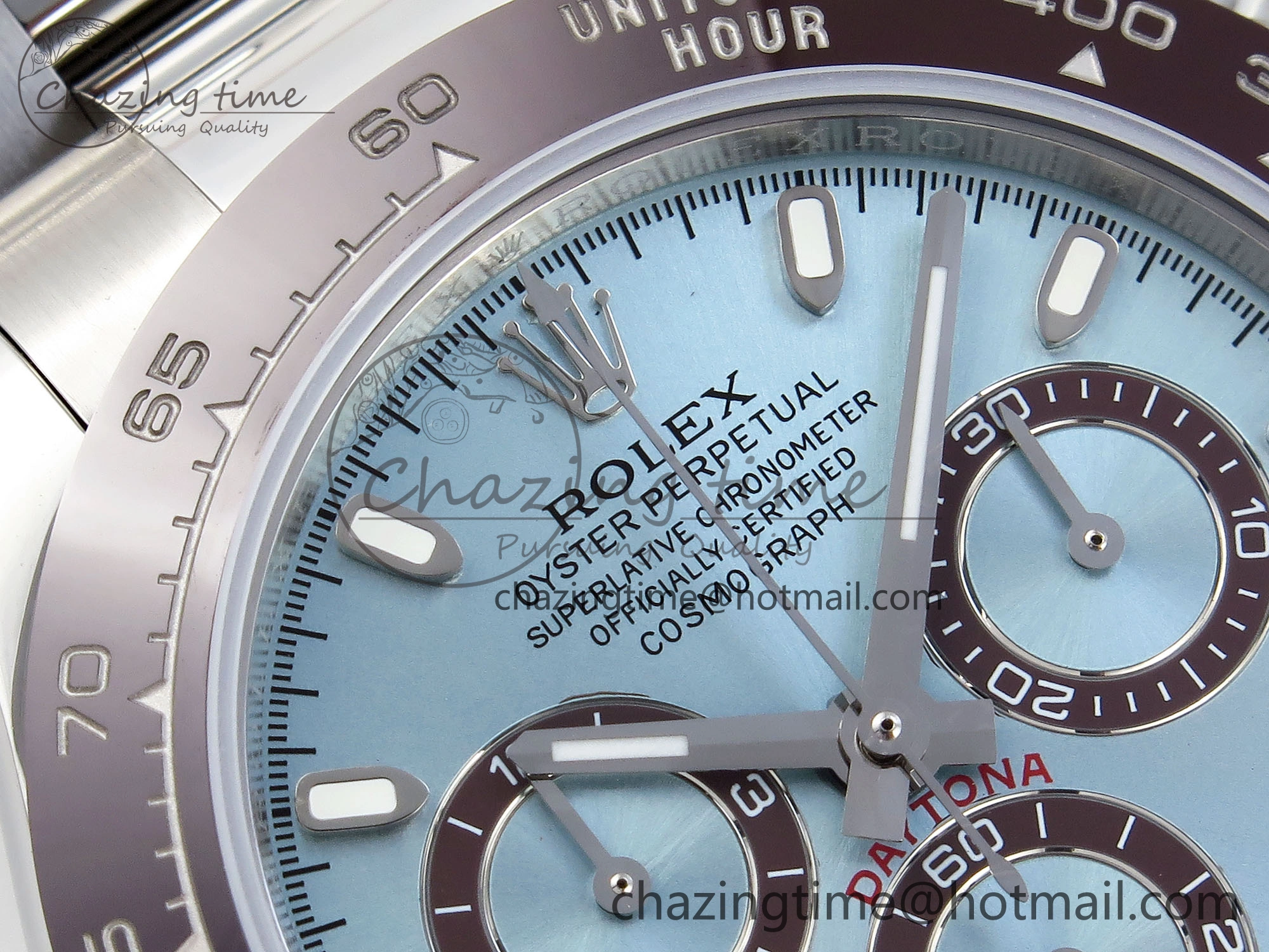DAYTONA 116506 SS OMF BEST EDITION ICE BLUE DIAL ON SS BRACELET A7750 (SLIM MOVEMENT)