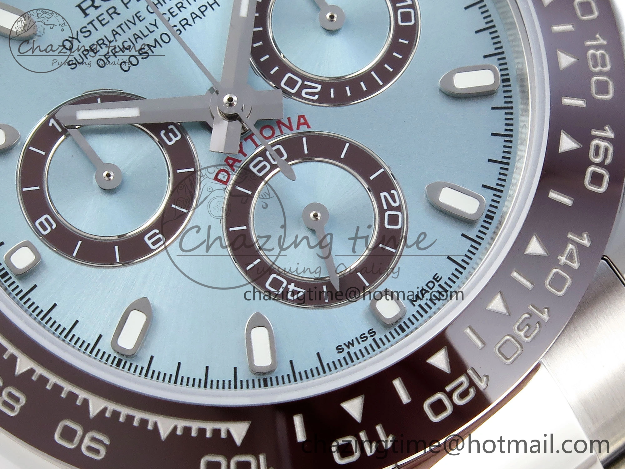 DAYTONA 116506 SS OMF BEST EDITION ICE BLUE DIAL ON SS BRACELET A7750 (SLIM MOVEMENT)
