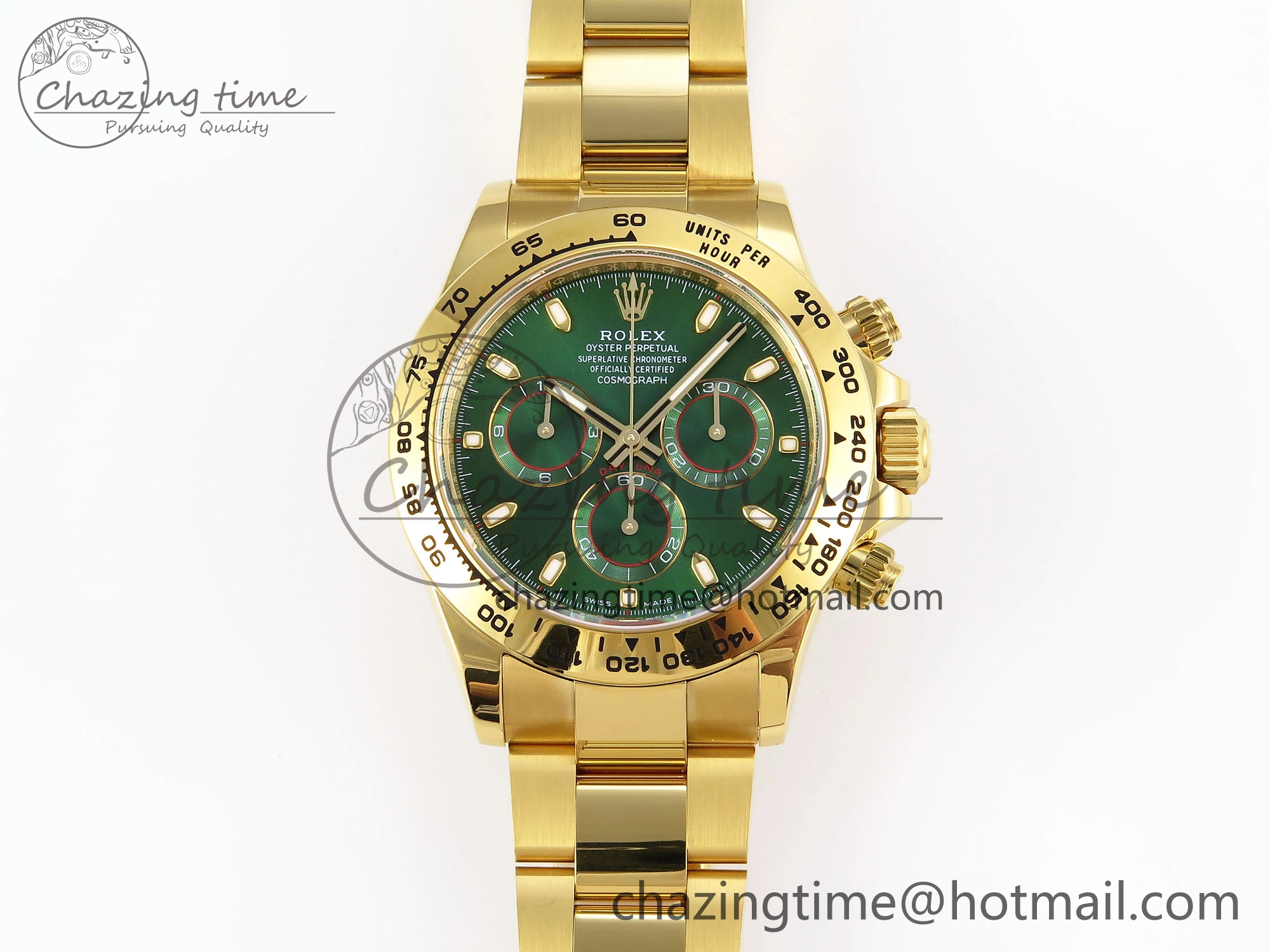 DAYTONA 116508 APSF 1:1 BEST EDITION GREEN DIAL ON YG BRACELET SH4130