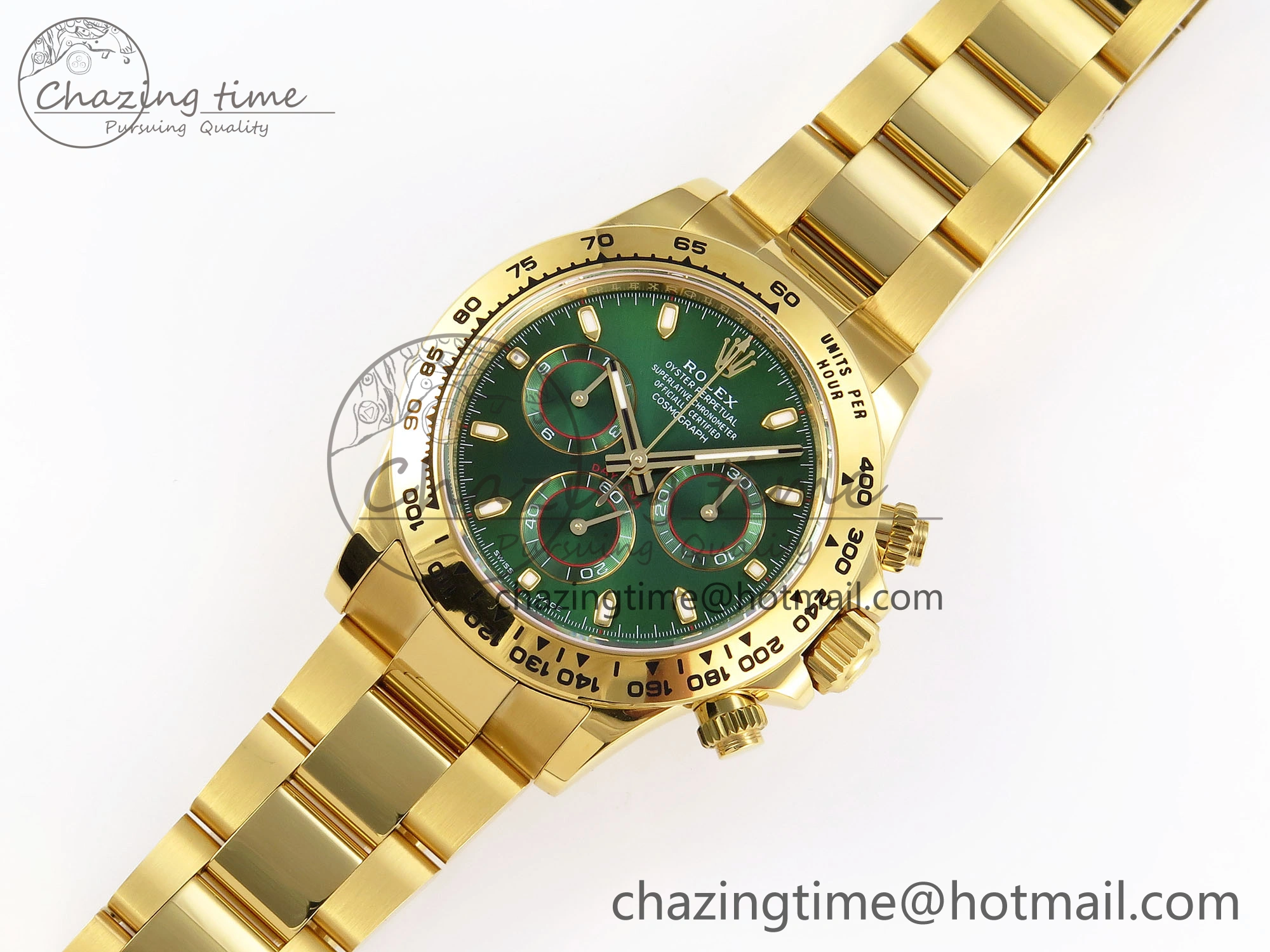 DAYTONA 116508 APSF 1:1 BEST EDITION GREEN DIAL ON YG BRACELET SH4130