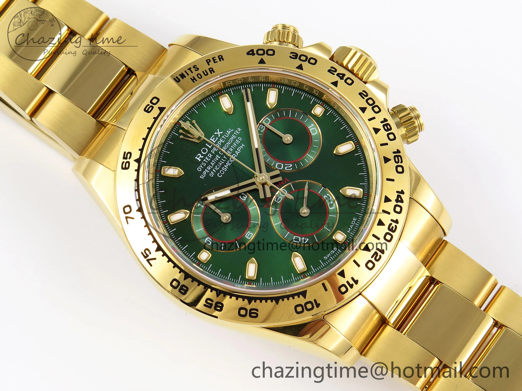 DAYTONA 116508 APSF 1:1 BEST EDITION GREEN DIAL ON YG BRACELET SH4130