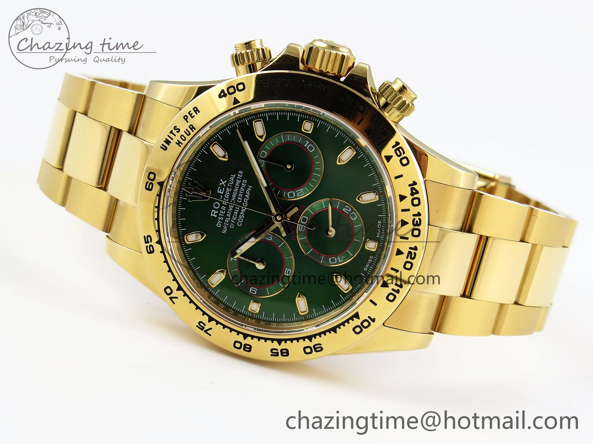 DAYTONA 116508 APSF 1:1 BEST EDITION GREEN DIAL ON YG BRACELET SH4130