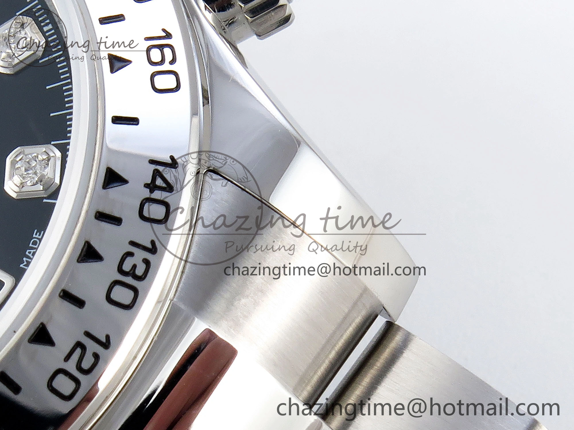 DAYTONA 116509 SS OMF BEST EDITION BLACK DIAMONDS DIAL ON SS BRACELET A7750 (SLIM MOVEMENT)