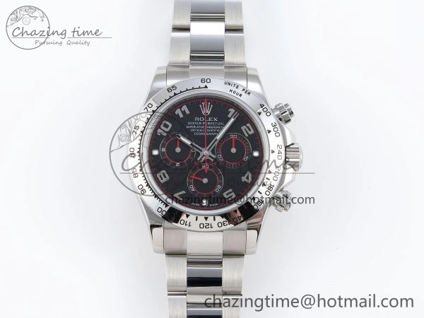 DAYTONA 116509 SS OMF BEST EDITION BLACK NUMERAL DIAL ON SS BRACELET A7750 (SLIM MOVEMENT)