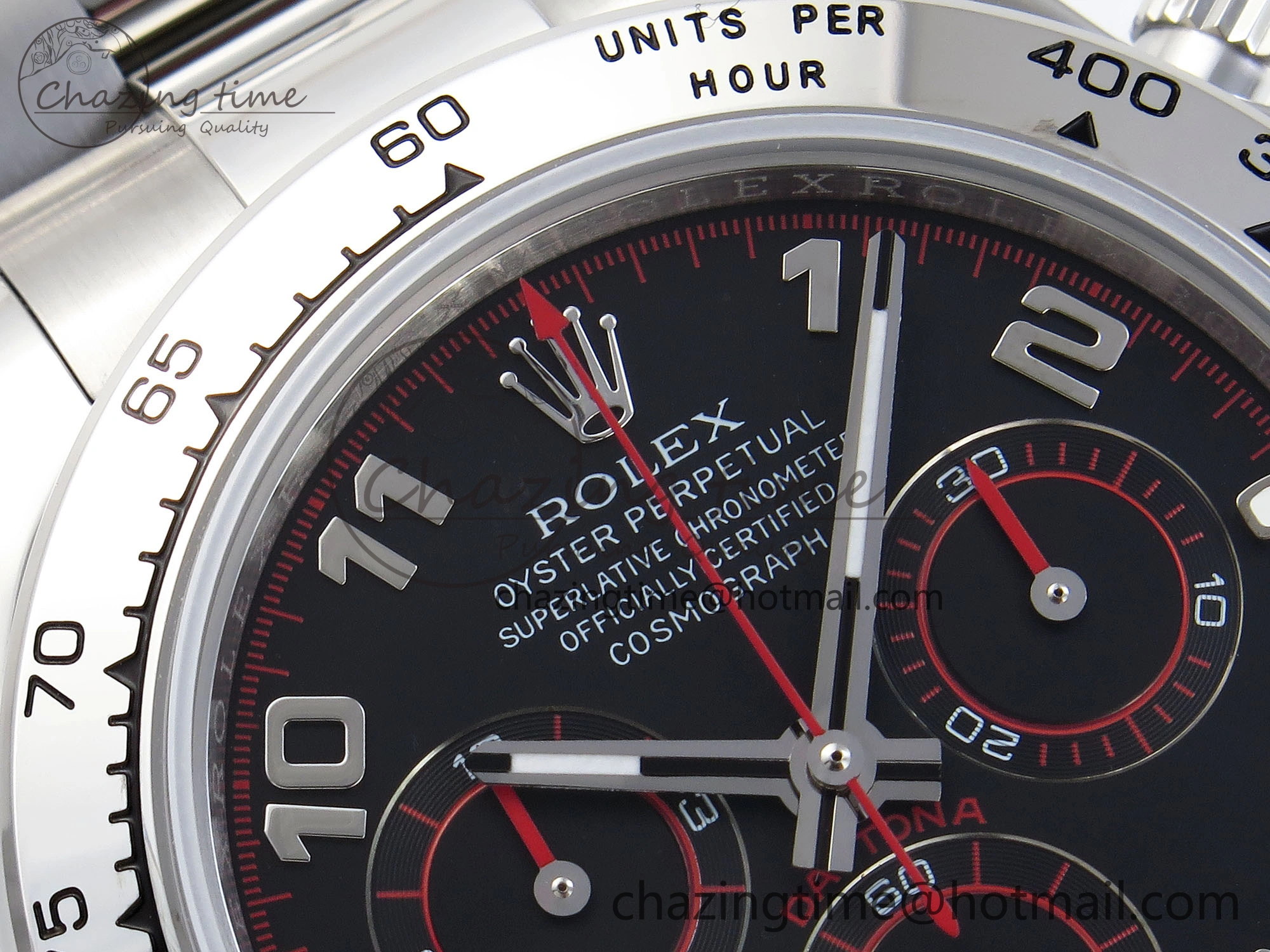 DAYTONA 116509 SS OMF BEST EDITION BLACK NUMERAL DIAL ON SS BRACELET A7750 (SLIM MOVEMENT)