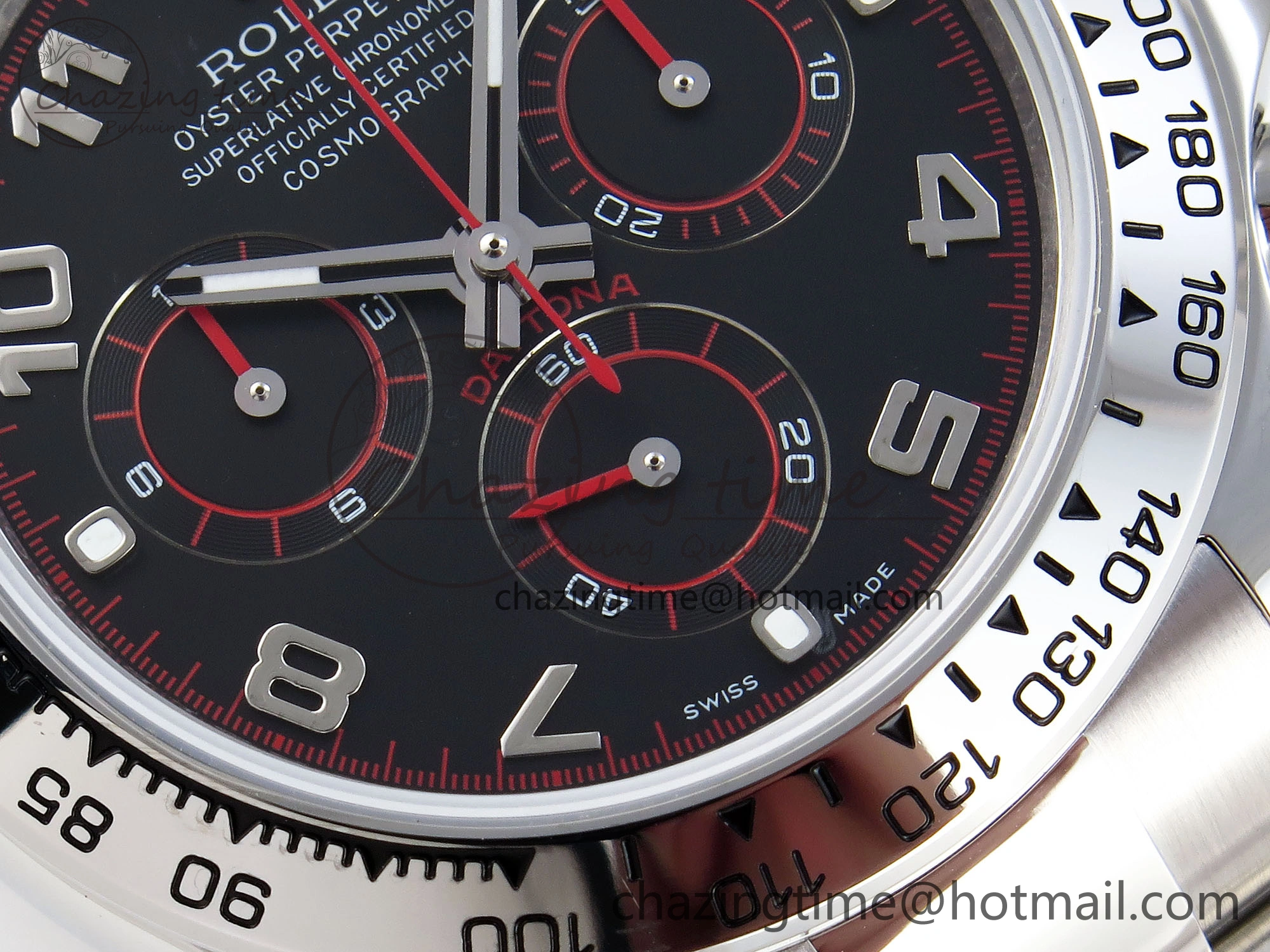 DAYTONA 116509 SS OMF BEST EDITION BLACK NUMERAL DIAL ON SS BRACELET A7750 (SLIM MOVEMENT)