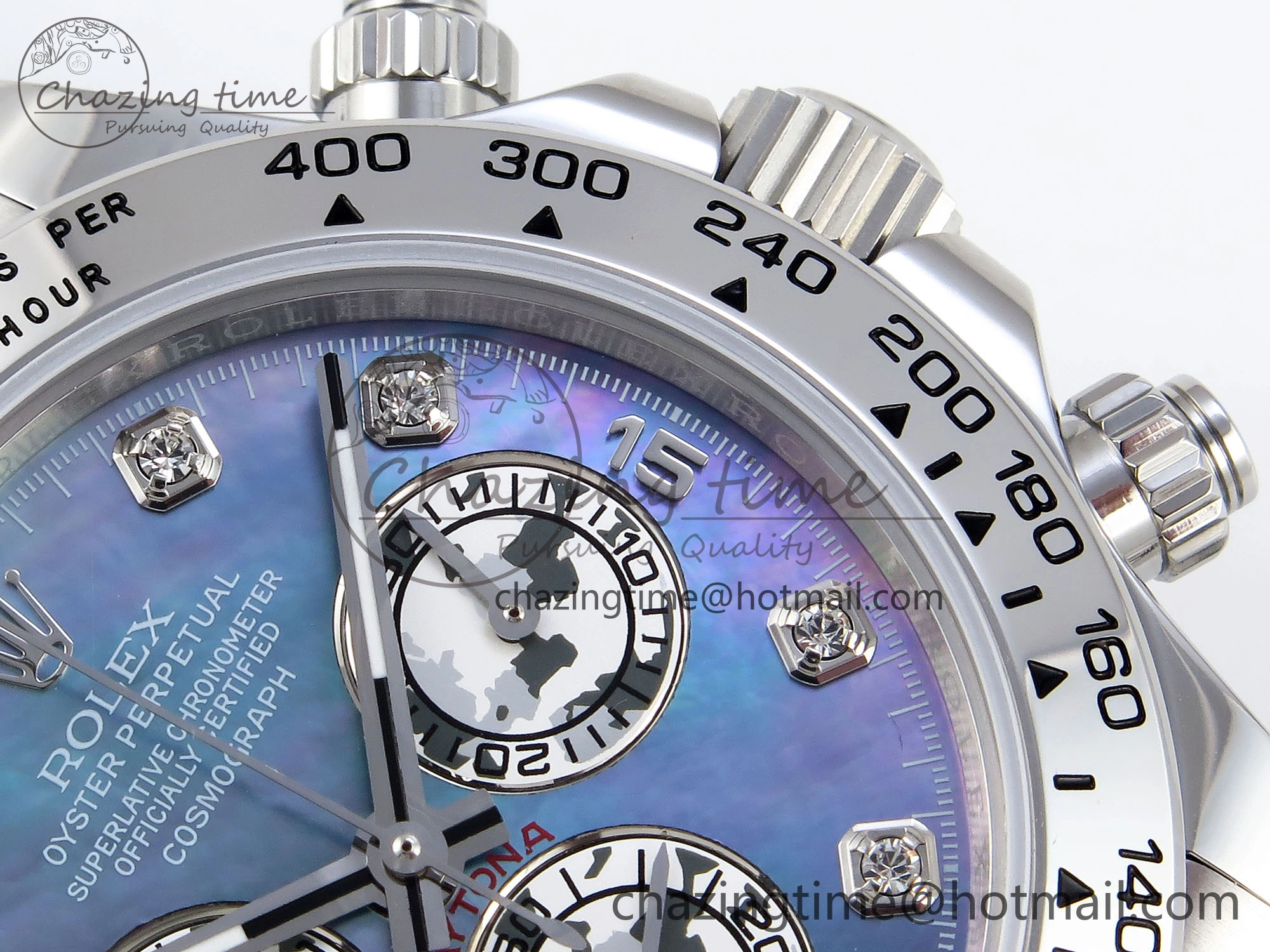 DAYTONA 116509 SS OMF BEST EDITION BLUE MOP DIAL ON SS BRACELET A7750 (SLIM MOVEMENT)