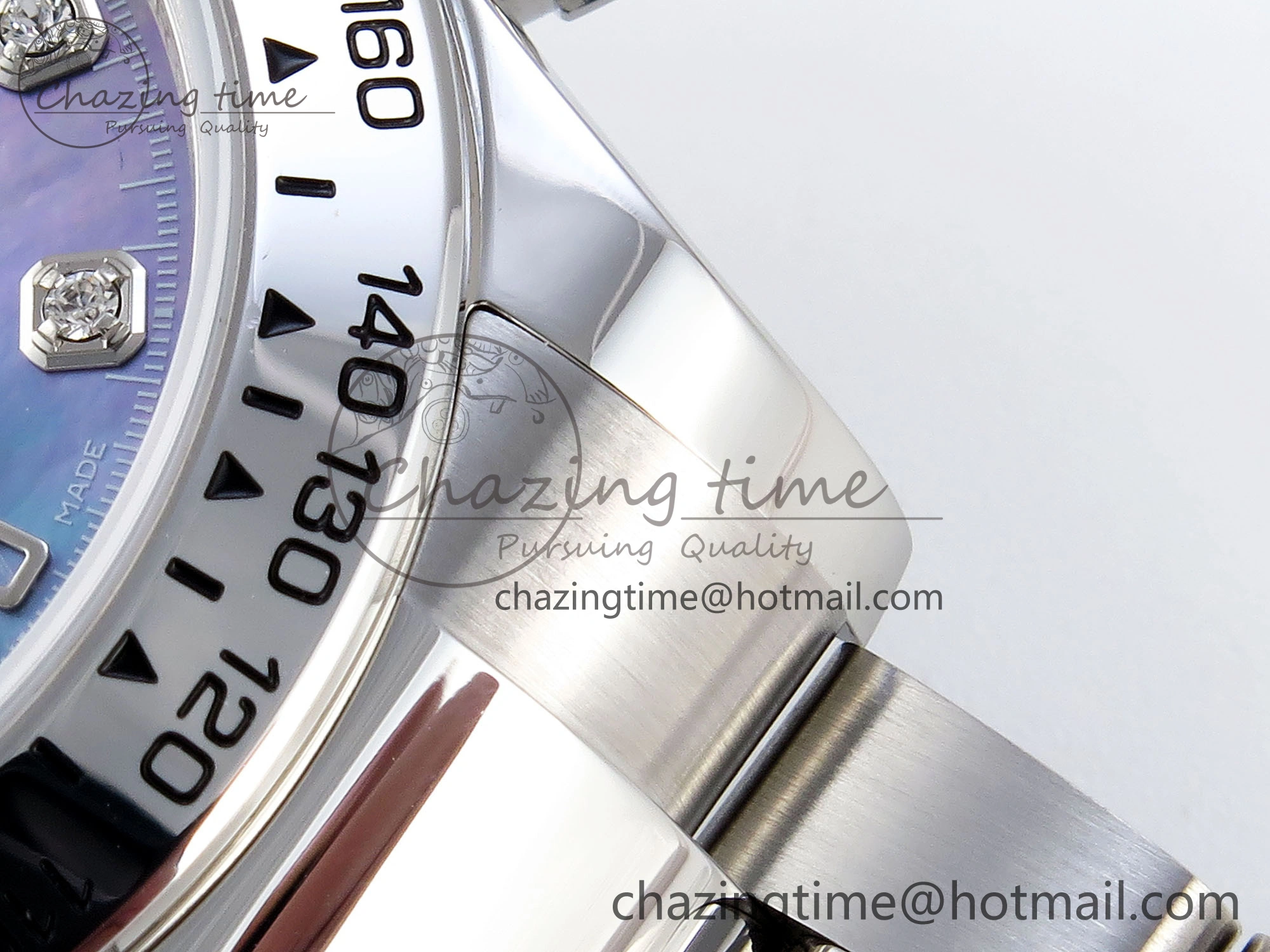 DAYTONA 116509 SS OMF BEST EDITION BLUE MOP DIAL ON SS BRACELET A7750 (SLIM MOVEMENT)