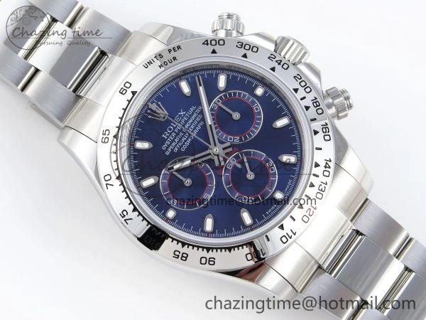 DAYTONA 116509 SS OMF BEST EDITION BLUE STICK DIAL ON SS BRACELET A7750 (SLIM MOVEMENT)