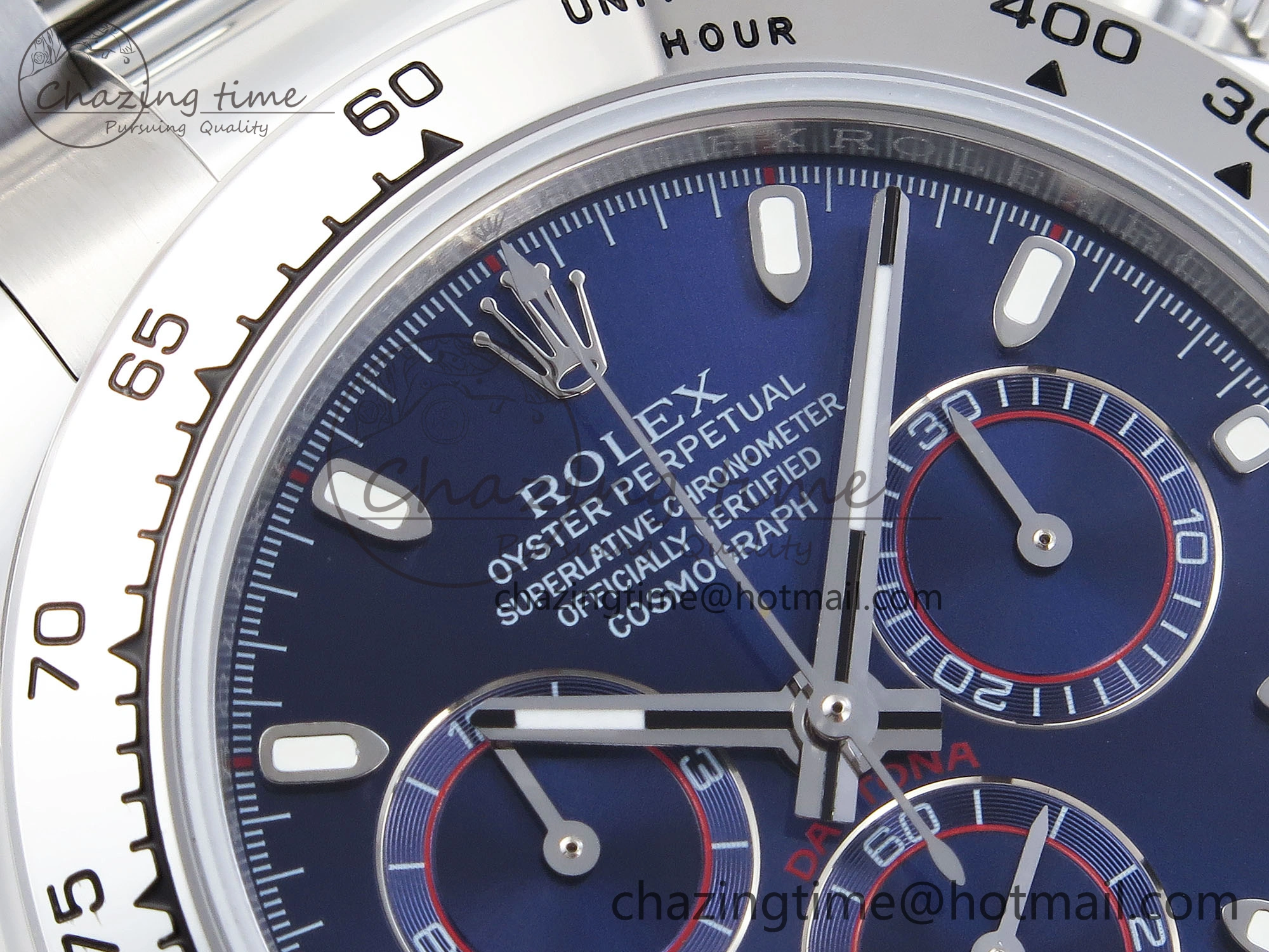 DAYTONA 116509 SS OMF BEST EDITION BLUE STICK DIAL ON SS BRACELET A7750 (SLIM MOVEMENT)