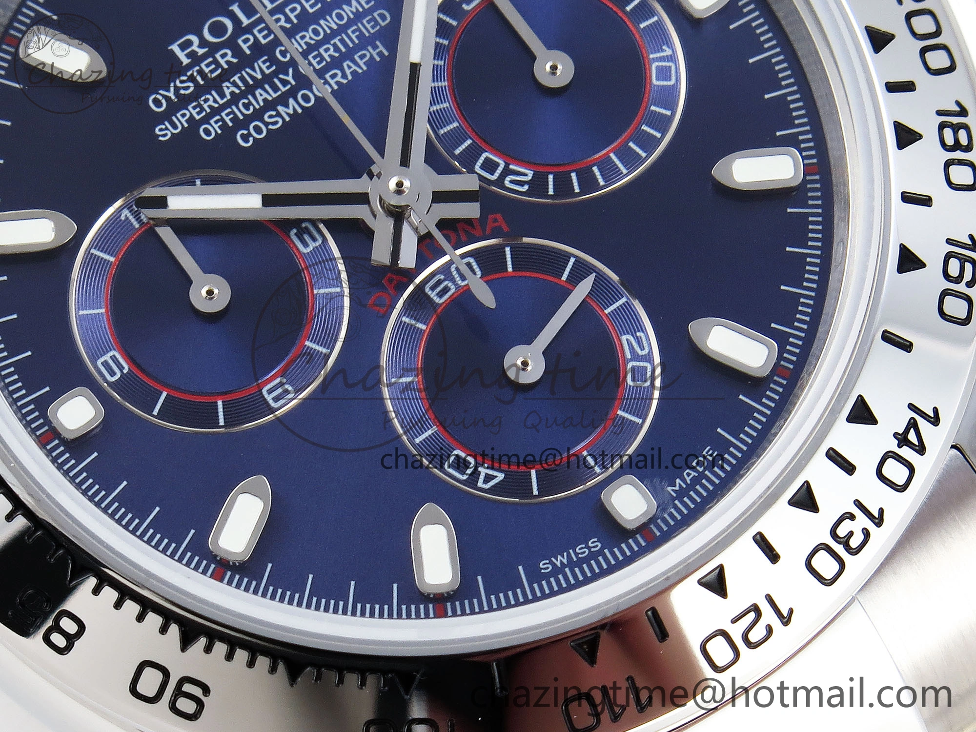 DAYTONA 116509 SS OMF BEST EDITION BLUE STICK DIAL ON SS BRACELET A7750 (SLIM MOVEMENT)