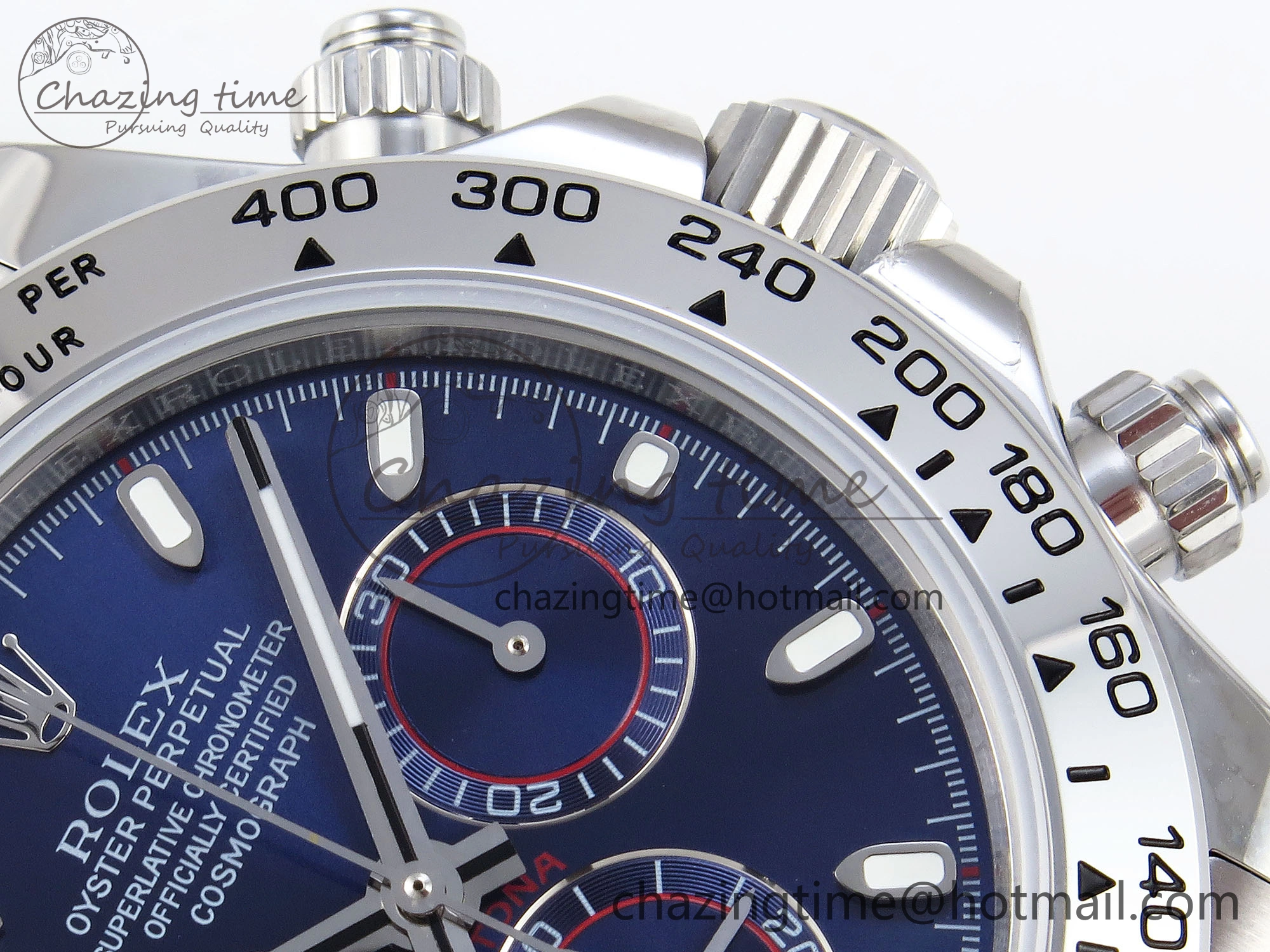 DAYTONA 116509 SS OMF BEST EDITION BLUE STICK DIAL ON SS BRACELET A7750 (SLIM MOVEMENT)