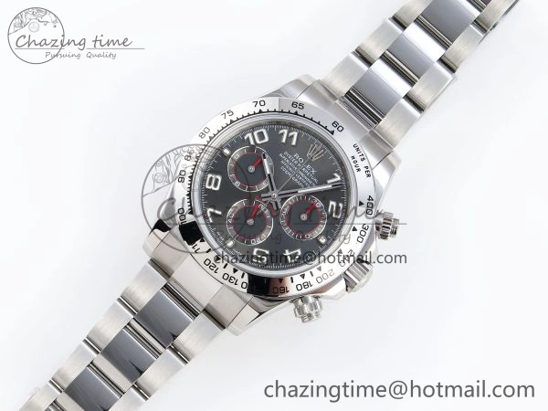 DAYTONA 116509 SS OMF BEST EDITION GRAY NUMERAL DIAL ON SS BRACELET A7750 (SLIM MOVEMENT)
