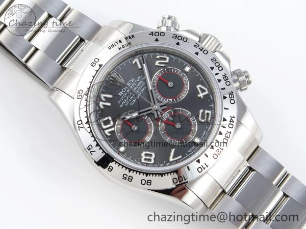 DAYTONA 116509 SS OMF BEST EDITION GRAY NUMERAL DIAL ON SS BRACELET A7750 (SLIM MOVEMENT)