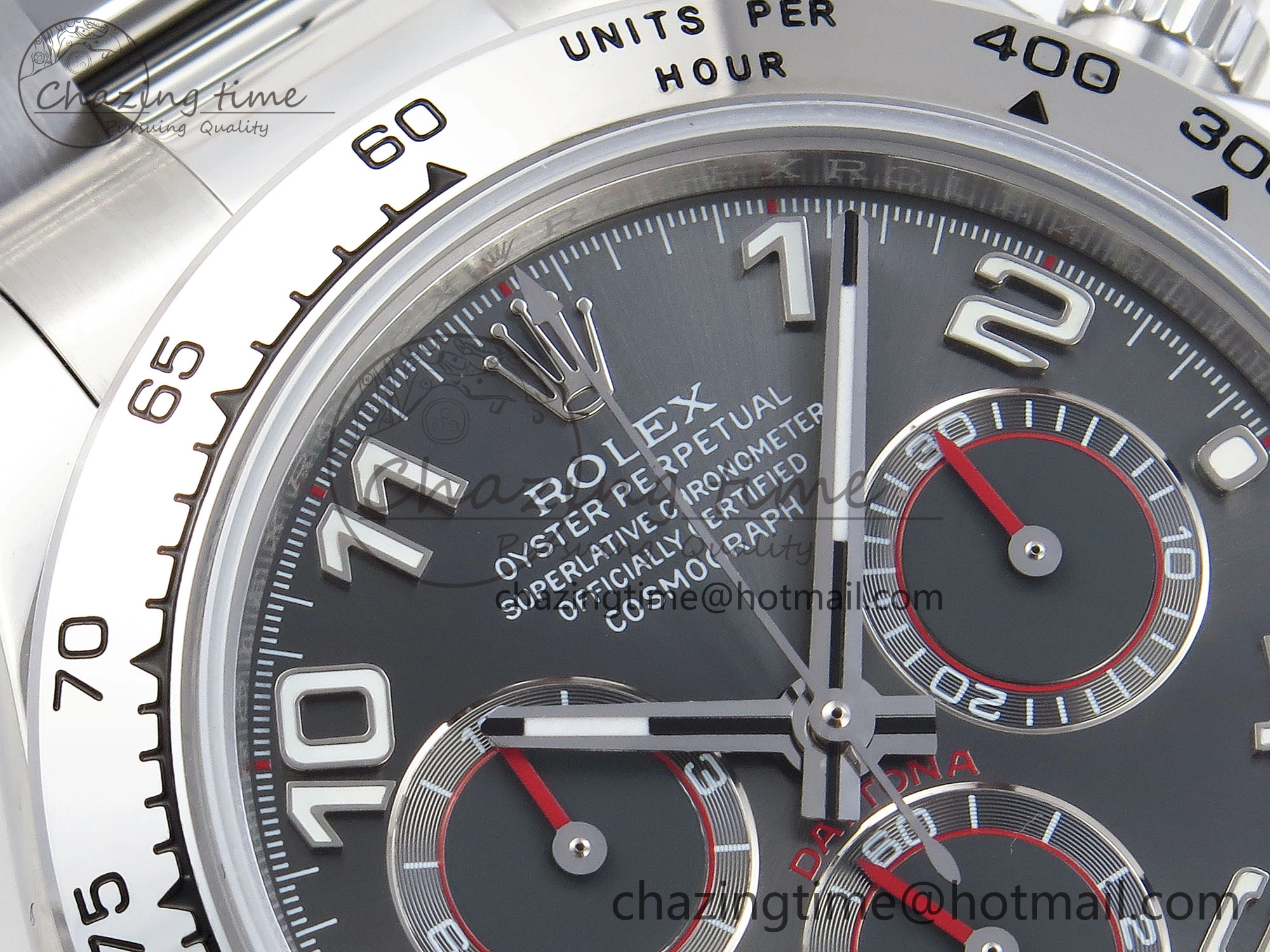 DAYTONA 116509 SS OMF BEST EDITION GRAY NUMERAL DIAL ON SS BRACELET A7750 (SLIM MOVEMENT)