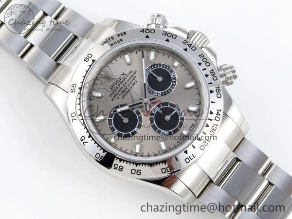 DAYTONA 116509 SS OMF BEST EDITION GRAY BLACK DIAL ON SS BRACELET A7750 (SLIM MOVEMENT)