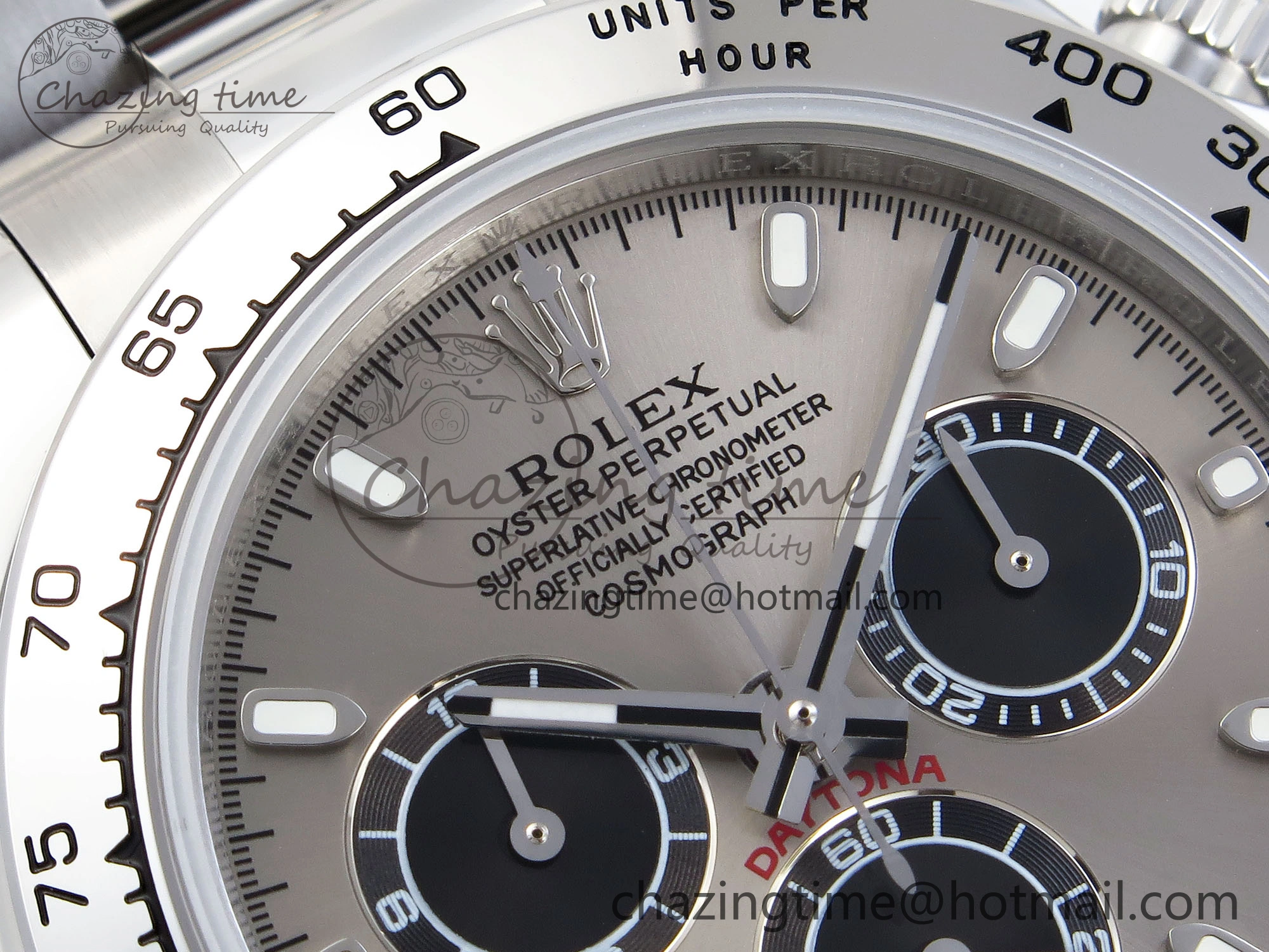 DAYTONA 116509 SS OMF BEST EDITION GRAY BLACK DIAL ON SS BRACELET A7750 (SLIM MOVEMENT)