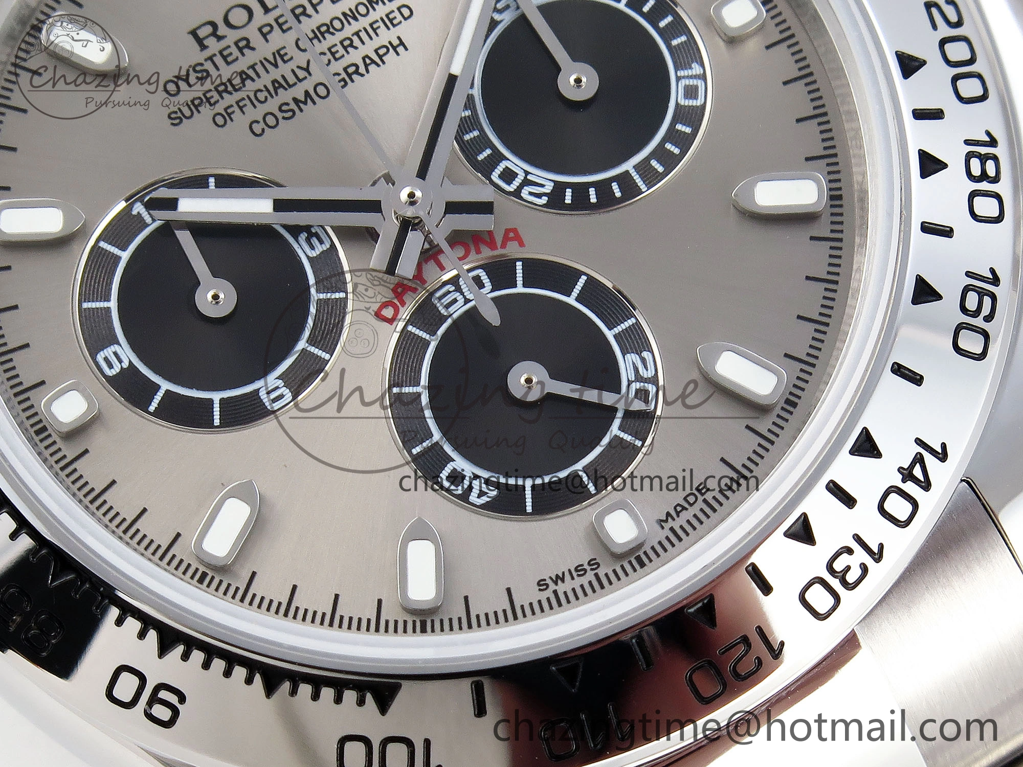 DAYTONA 116509 SS OMF BEST EDITION GRAY BLACK DIAL ON SS BRACELET A7750 (SLIM MOVEMENT)