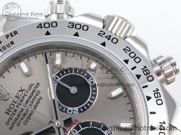 DAYTONA 116509 SS OMF BEST EDITION GRAY BLACK DIAL ON SS BRACELET A7750 (SLIM MOVEMENT)