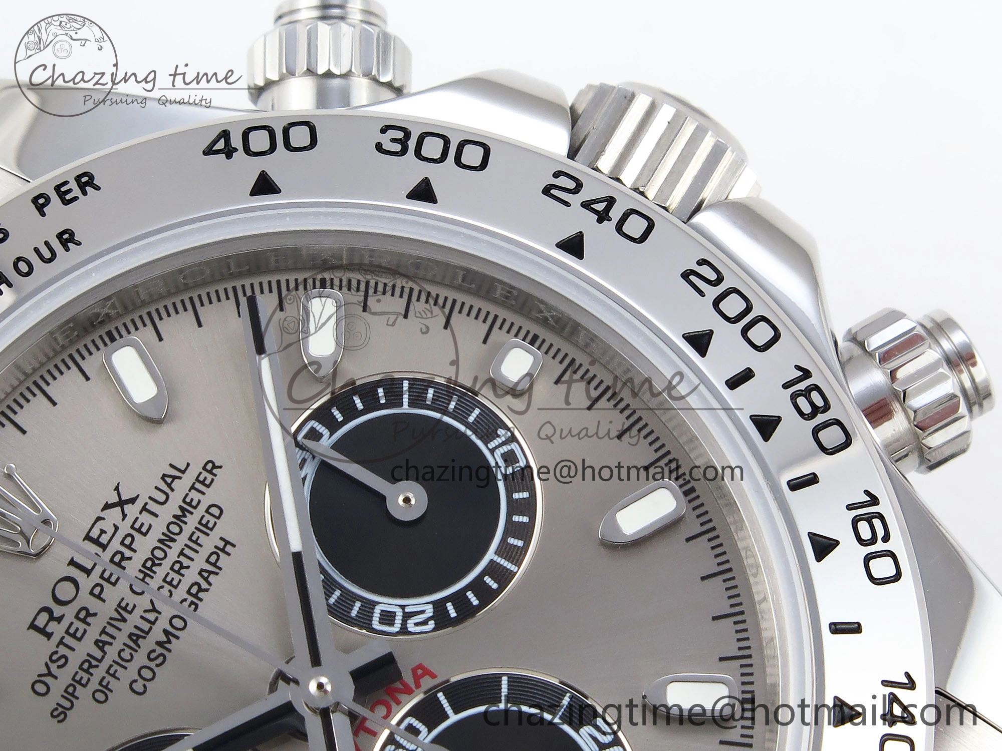 DAYTONA 116509 SS OMF BEST EDITION GRAY BLACK DIAL ON SS BRACELET A7750 (SLIM MOVEMENT)