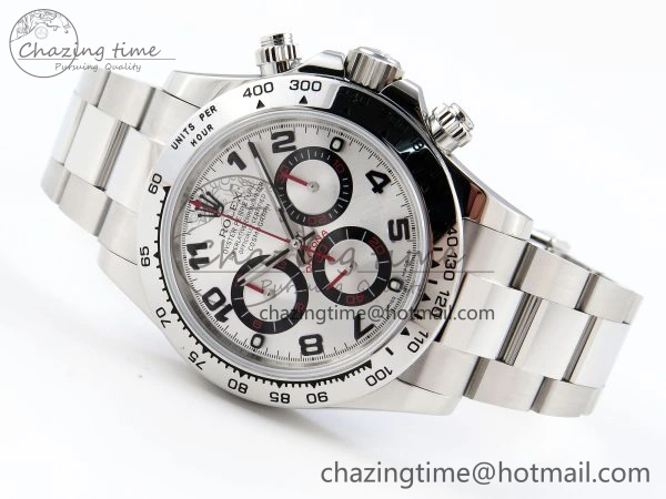 DAYTONA 116509 SS OMF BEST EDITION SILVER NUMERAL DIAL ON SS BRACELET A7750 (SLIM MOVEMENT)