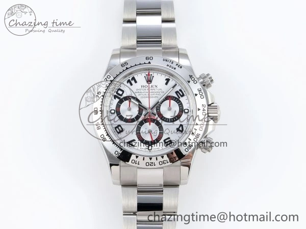 DAYTONA 116509 SS OMF BEST EDITION SILVER NUMERAL DIAL ON SS BRACELET A7750 (SLIM MOVEMENT)