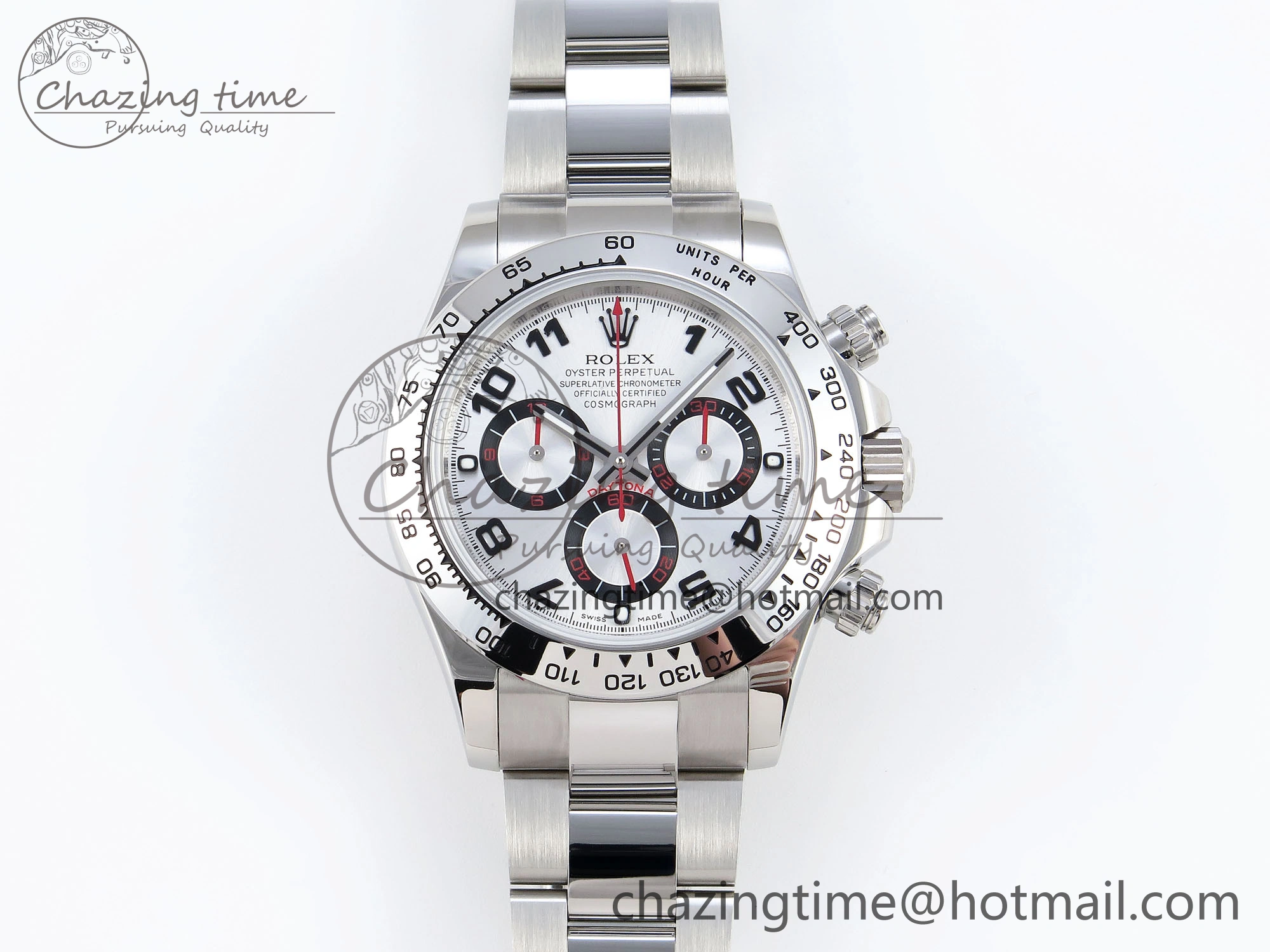 DAYTONA 116509 SS OMF BEST EDITION SILVER NUMERAL DIAL ON SS BRACELET A7750 (SLIM MOVEMENT)