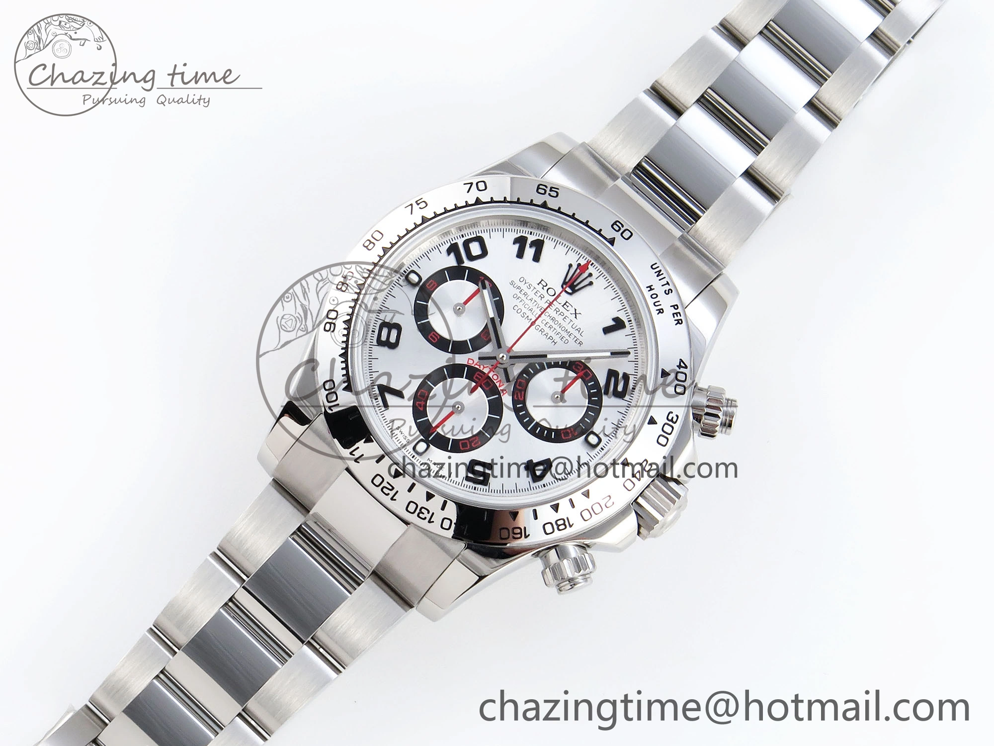 DAYTONA 116509 SS OMF BEST EDITION SILVER NUMERAL DIAL ON SS BRACELET A7750 (SLIM MOVEMENT)