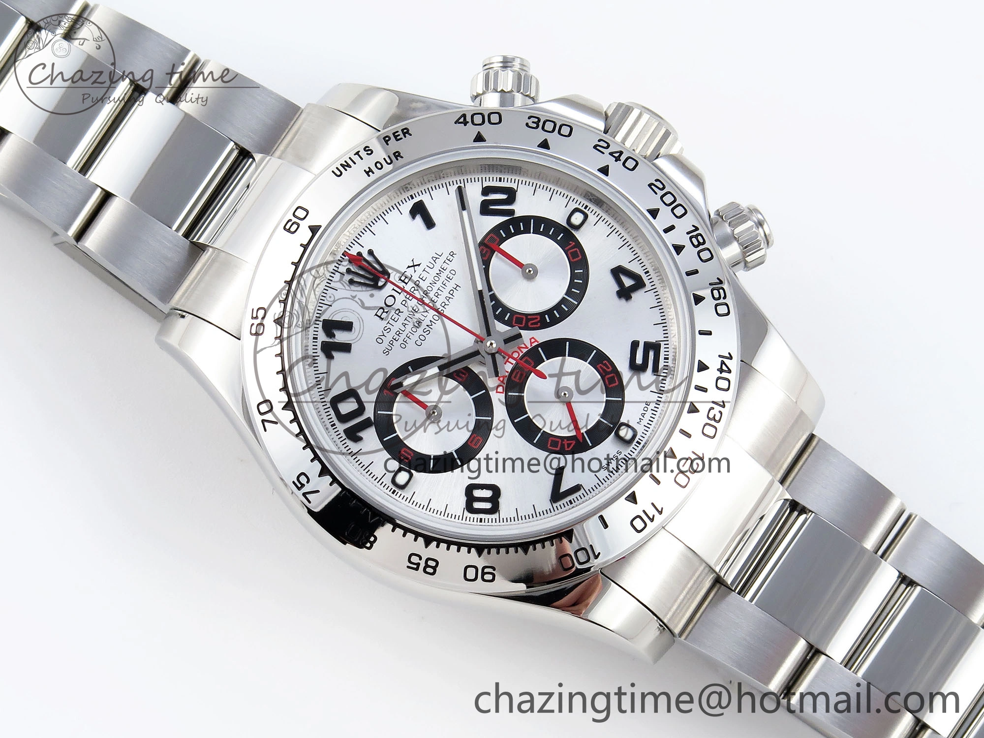 DAYTONA 116509 SS OMF BEST EDITION SILVER NUMERAL DIAL ON SS BRACELET A7750 (SLIM MOVEMENT)