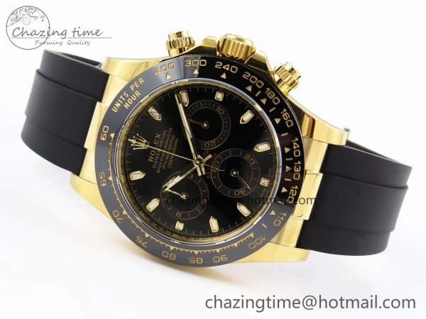 DAYTONA 116518 APSF 1:1 BEST EDITION BLACK DIAL ON OYSTERFLEX RUBBER STRAP SH4130