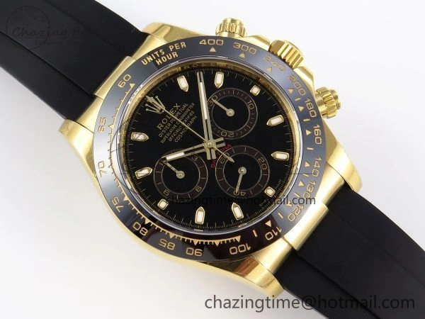 DAYTONA 116518 APSF 1:1 BEST EDITION BLACK DIAL ON OYSTERFLEX RUBBER STRAP SH4130