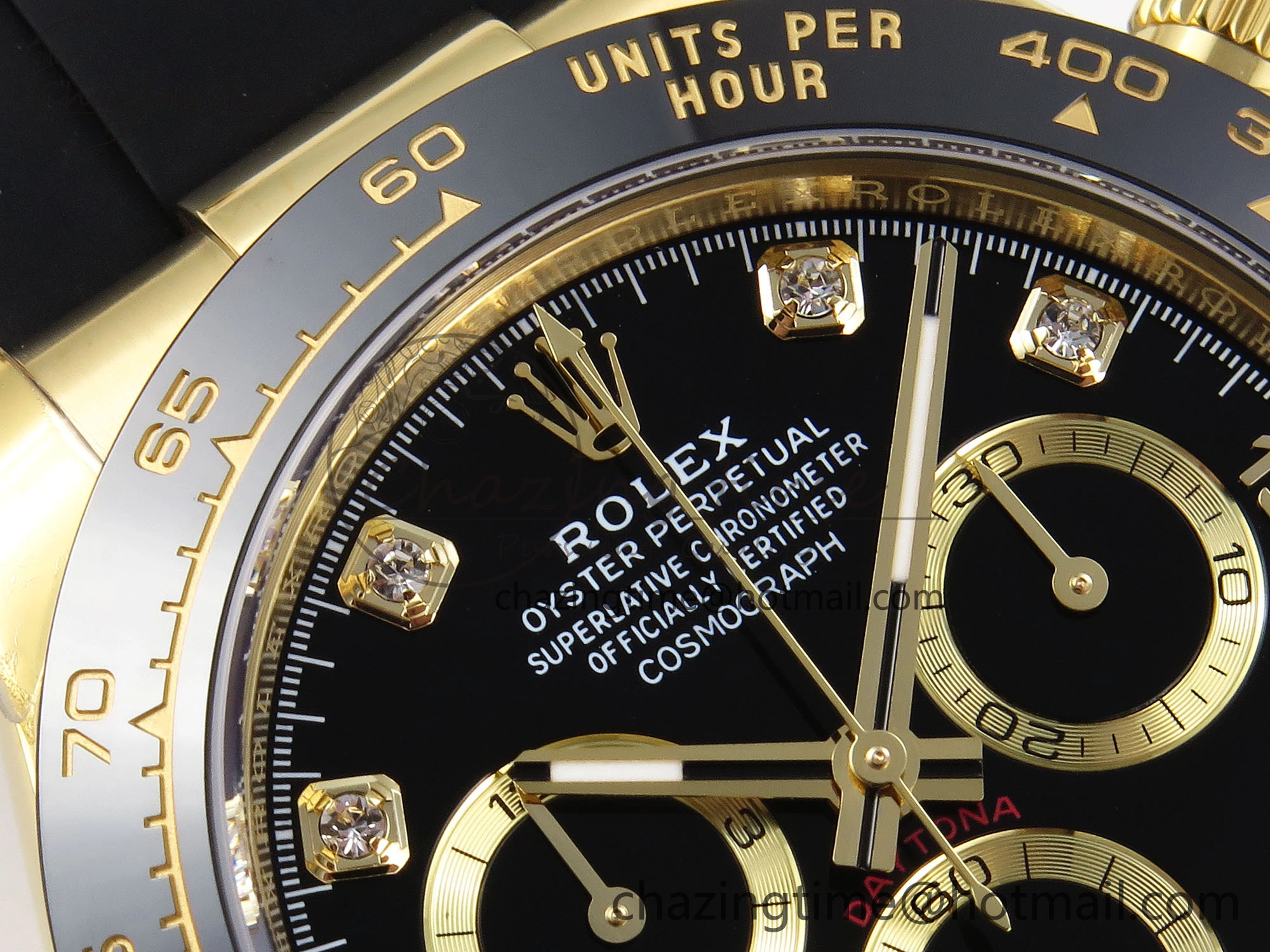 DAYTONA 116518 APSF 1:1 BEST EDITION BLACK DIAMONDS DIAL ON OYSTERFLEX RUBBER STRAP SH4130