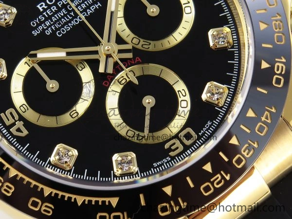 DAYTONA 116518 APSF 1:1 BEST EDITION BLACK DIAMONDS DIAL ON OYSTERFLEX RUBBER STRAP SH4130