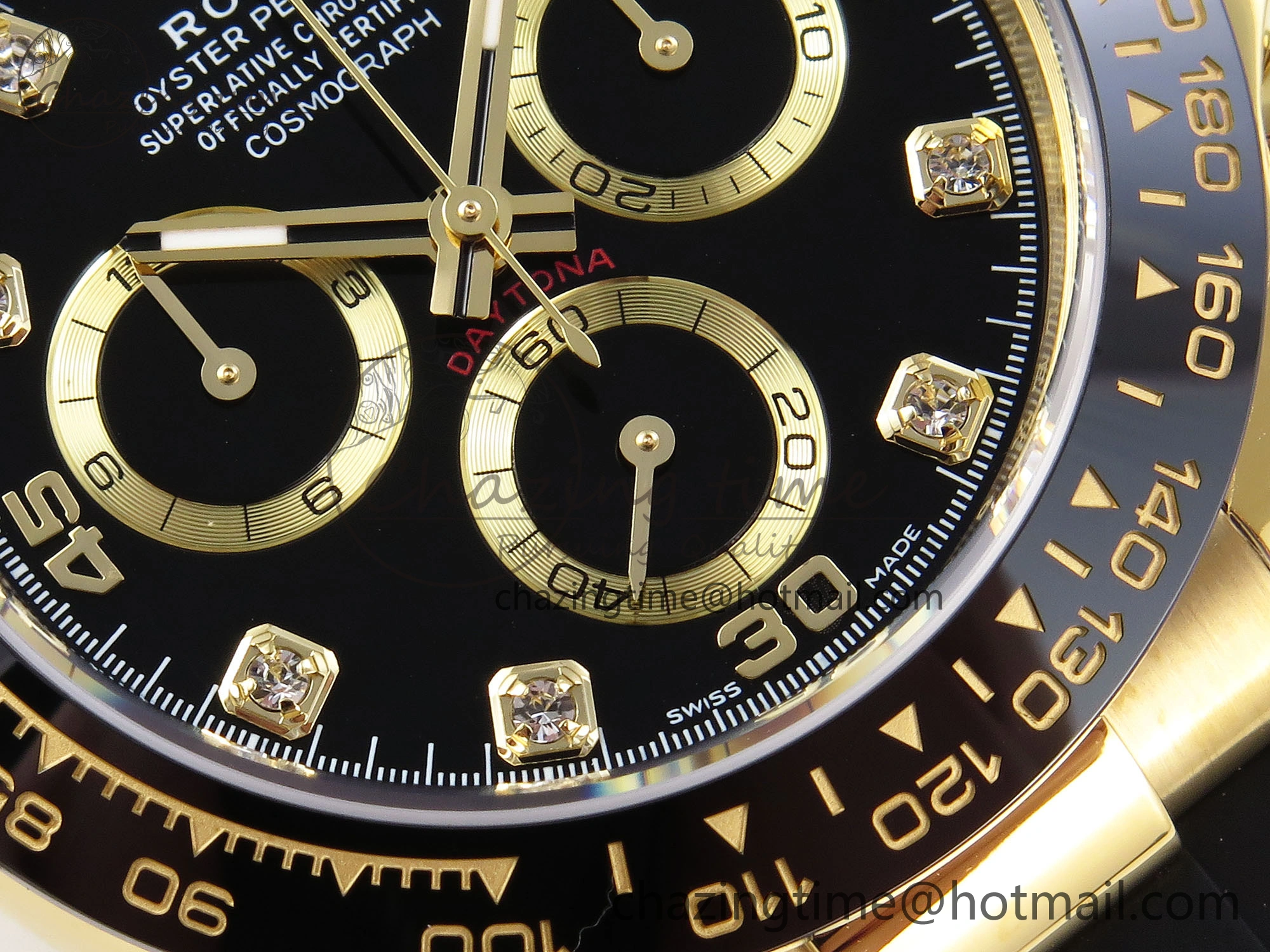 DAYTONA 116518 APSF 1:1 BEST EDITION BLACK DIAMONDS DIAL ON OYSTERFLEX RUBBER STRAP SH4130