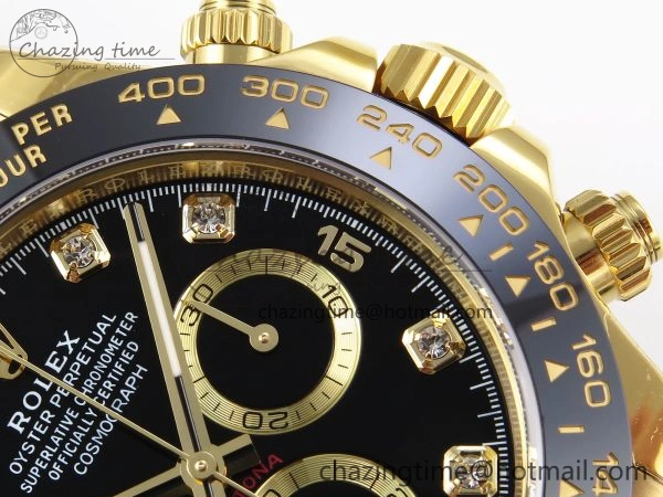 DAYTONA 116518 APSF 1:1 BEST EDITION BLACK DIAMONDS DIAL ON OYSTERFLEX RUBBER STRAP SH4130