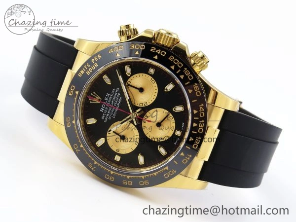 DAYTONA 116518 APSF 1:1 BEST EDITION BLACK YG DIAL ON OYSTERFLEX RUBBER STRAP SH4130